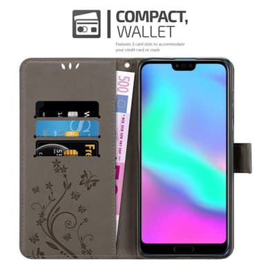 Honor 10 Suojakuori Lompakkokotelo (harmaa)