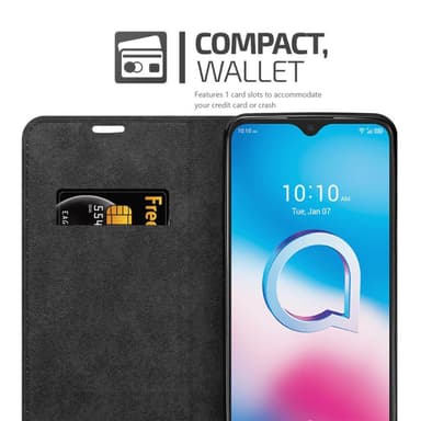 Alcatel 3L 2020 Suojakuori Lompakkokotelo (Ruskea)