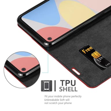 Google PIXEL 4A Suojakuori Lompakkokotelo (Punainen)