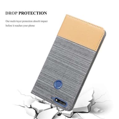 Huawei Y6 PRIME Suojakuori Lompakkokotelo (harmaa)
