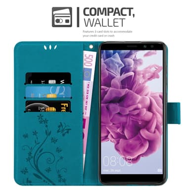 Huawei MATE 10 LITE Suojakuori Lompakkokotelo (Sininen)