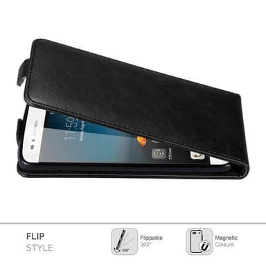 ZTE Blade A612 Suojakuori Lompakkokotelo (Musta)