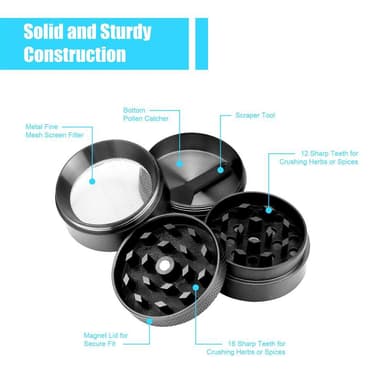 Grinder Keittiömurskain Yrtit Mausteet Tupakka (harmaa)