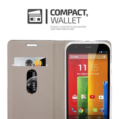 Motorola MOTO G2 Suojakuori Lompakkokotelo (harmaa)