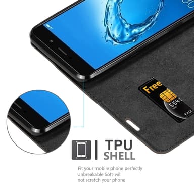 Huawei Y7 PRIME 2017 Suojakuori Lompakkokotelo (Ruskea)
