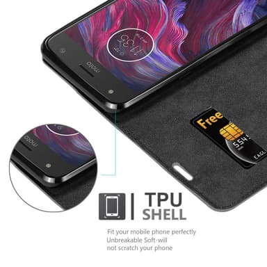 Motorola MOTO X4 Suojakuori Lompakkokotelo (harmaa)