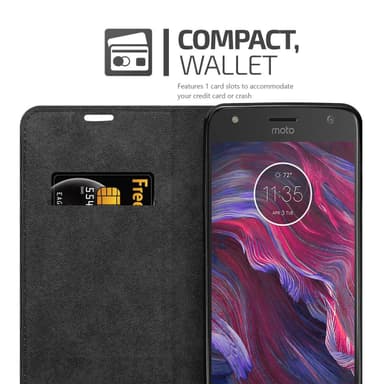 Motorola MOTO X4 Suojakuori Lompakkokotelo (harmaa)