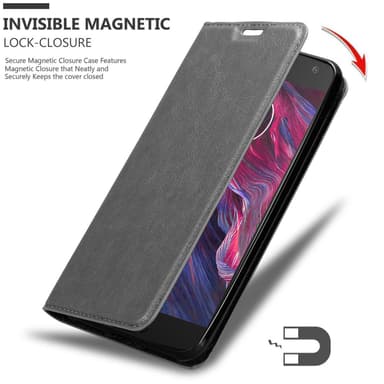 Motorola MOTO X4 Suojakuori Lompakkokotelo (harmaa)