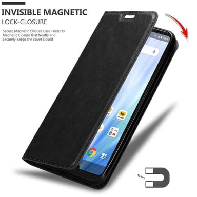 Sharp Aquos R3 Suojakuori Lompakkokotelo (Musta)