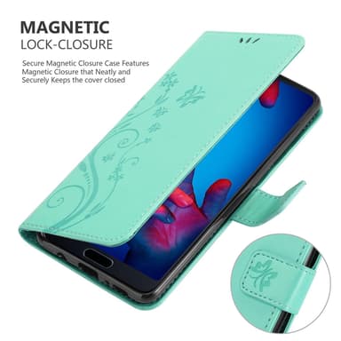Huawei P20 Suojakuori Lompakkokotelo (Turkoosi)