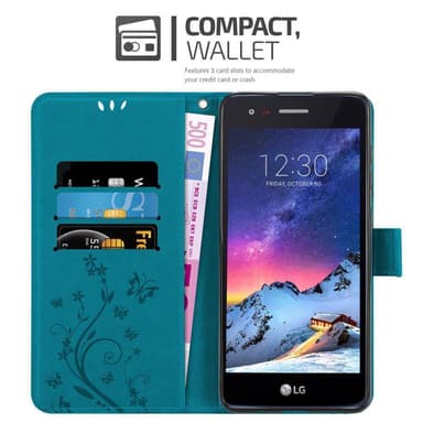 LG K8 2017 Suojakuori Lompakkokotelo (Sininen)