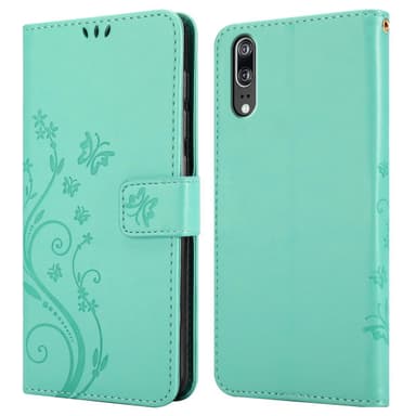 Huawei P20 Suojakuori Lompakkokotelo (Turkoosi)