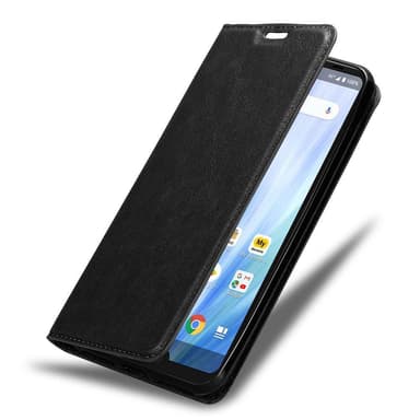 Sharp Aquos R3 Suojakuori Lompakkokotelo (Musta)