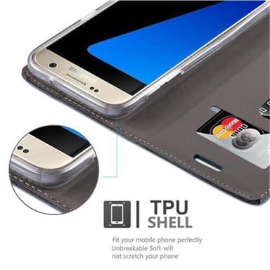 Samsung Galaxy S7 Suojakuori Lompakkokotelo (Sininen)