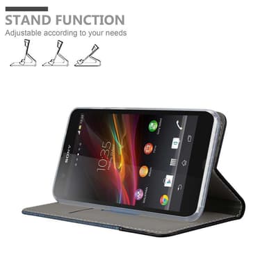 Sony Xperia Z Suojakuori Lompakkokotelo (Sininen)
