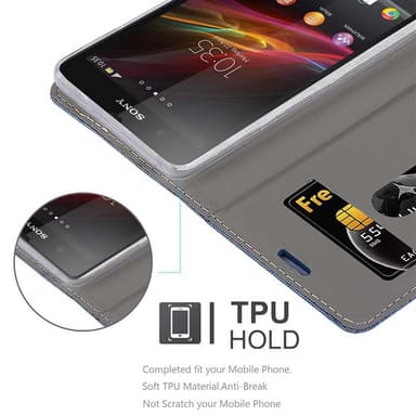 Sony Xperia Z Suojakuori Lompakkokotelo (Sininen)