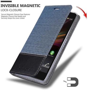 Sony Xperia Z Suojakuori Lompakkokotelo (Sininen)