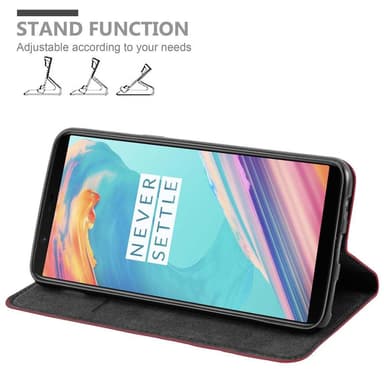 OnePlus 5T Suojakuori Lompakkokotelo (Punainen)