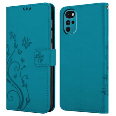Motorola MOTO G22 Suojakuori Lompakkokotelo (Sininen)