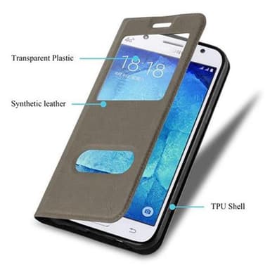 Lompakkokotelo Samsung Galaxy J5 2015 Case (Ruskea)