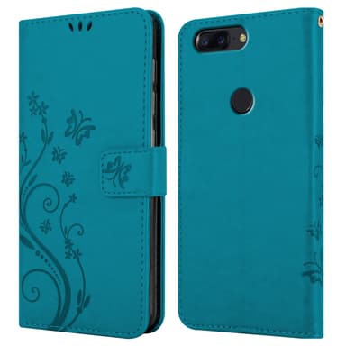 OnePlus 5T Suojakuori Lompakkokotelo (Sininen)