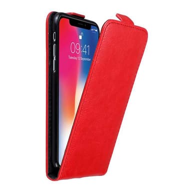 iPhone X / XS Suojakuori Lompakkokotelo (Punainen)