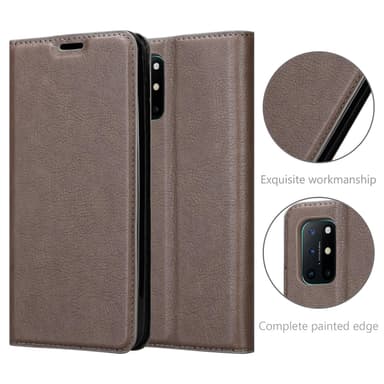 OnePlus 8T Suojakuori Lompakkokotelo (Ruskea)