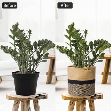 Puuvilla Rope Planter Kori (ruskea)