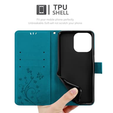 iPhone 14 PRO Suojakuori Lompakkokotelo (Sininen)