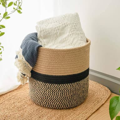 Puuvilla Rope Planter Kori (ruskea)