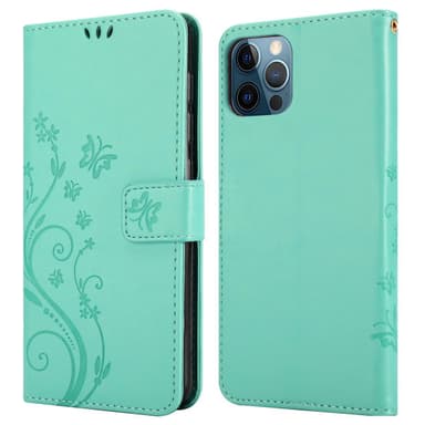 iPhone 12 / 12 PRO Suojakuori Lompakkokotelo (Turkoosi)