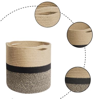 Puuvilla Rope Planter Kori (ruskea)