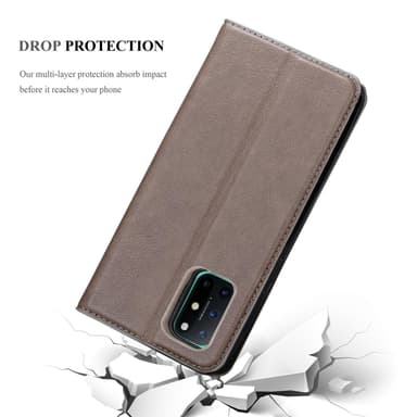 OnePlus 8T Suojakuori Lompakkokotelo (Ruskea)