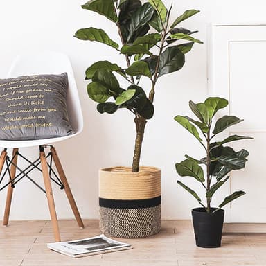 Puuvilla Rope Planter Kori (ruskea)