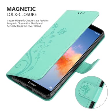 Honor 7X Suojakuori Lompakkokotelo (Turkoosi)