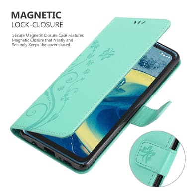 Nokia XR20 Suojakuori Lompakkokotelo (Turkoosi)