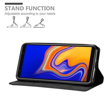 Samsung Galaxy A6s Suojakuori Lompakkokotelo (Musta)