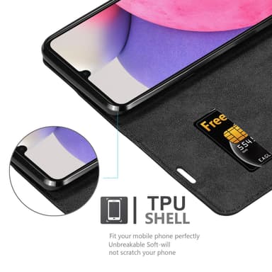Samsung Galaxy A33 5G Suojakuori Lompakkokotelo (Musta)