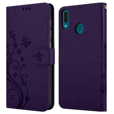 Huawei Y9 2019 Suojakuori Lompakkokotelo (Violetti)