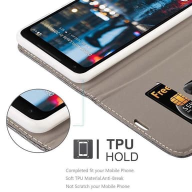 Google PIXEL 2 XL Suojakuori Lompakkokotelo (harmaa)
