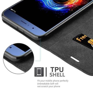 Honor 8 PRO Suojakuori Lompakkokotelo (Musta)