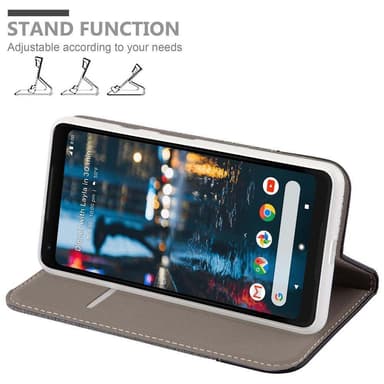 Google PIXEL 2 XL Suojakuori Lompakkokotelo (harmaa)