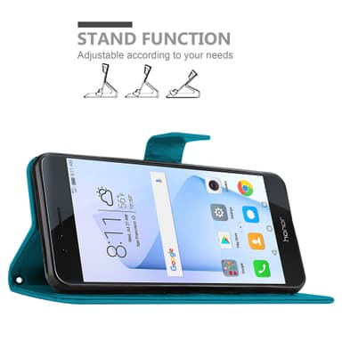 Honor 8 / 8 PREMIUM Suojakuori Lompakkokotelo (Sininen)