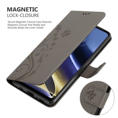 Motorola MOTO G51 5G Suojakuori Lompakkokotelo (harmaa)