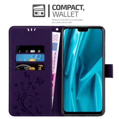 Huawei Y9 2019 Suojakuori Lompakkokotelo (Violetti)
