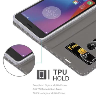 Lenovo K6 / K6 POWER Suojakuori Lompakkokotelo (harmaa)