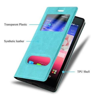 Lompakkokotelo Huawei ASCEND P7 Case (Turkoosi)