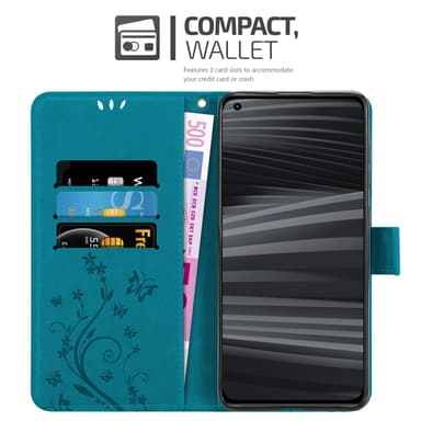 Realme GT 2 PRO Suojakuori Lompakkokotelo (Sininen)