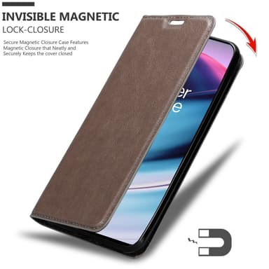 OnePlus Nord CE 5G Suojakuori Lompakkokotelo (Ruskea)