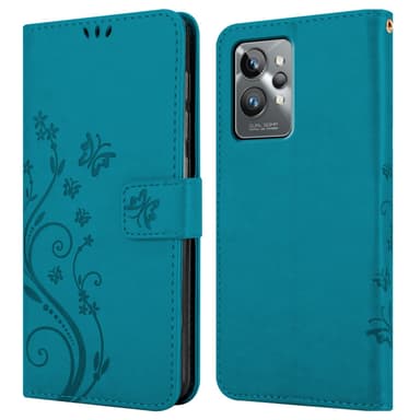 Realme GT 2 PRO Suojakuori Lompakkokotelo (Sininen)